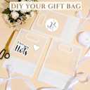 Aliceset 12 Pcs Clear Plastic Gift Bag with Die Cut Handles Reusable PP Favor Bag with Ribbon for Wedding Bridal Birthday Baby Shower Party Small Business, 7x10x3.15 Inch(White), 1 Count