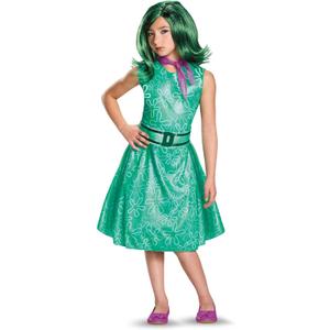 Disguise Girls Inside Out Disgust Costume for Kids, Official Disney Pixar Inside Out Classic Girls Costume (Large (10-12), One Color)