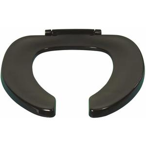 Centoco Toilet Seat Elongated, Open Front, Heavy Duty Commercial, Black | Plastic, No Cover, Made in the USA, 500STSCC-407