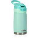 Nuby Thirsty Kids No Spill Flip-It Reflex Stainless Steel Travel Cup or Water Bottle - 10 Oz - 18+ Months - Aqua Mint - Back to School Essentials
