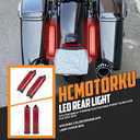LED Tail Lights for Rear Fender Fascia Compatible with Touring Road King FLHR, Road Glide FLTRX, Street Glide FLHX, Ultra Limited FLHTK, Electra Glide Standard 2014-2025 (Red Lens)