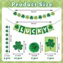 St. Patrick's Day Decorations Kit, Lucky Banner, Glitter Garlands, Pom Poms & Hanging Swirls, Shamrock Party Decor for Home Party