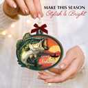 2 x Gone Fishing Christmas Ornament 2025 - Wooden Fish Ornaments for Christmas Tree, Fishing Gifts for Men, Dad, Husband, Grandpa - Fisherman Christmas Decoration, Outdoor Sports Gift Ideas