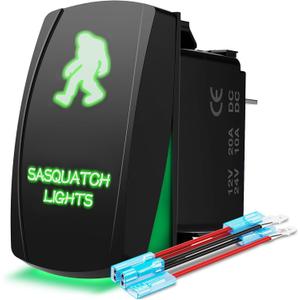 MICTUNING 5pin BIGFOOT Rocker Switch ON-OFF LED Light 20A 12V Green