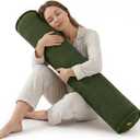 Body Pillow for Adults  Corduroy Long Round Bolster Pillow for Bed, Cuddle Pillow with Full Support for Side Sleepers & Restful Sleep,39 x 7.87 Inches,Avocado Green