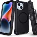 Defender for iPhone 14 Case with Belt Clip Holster, [Compatible with MagSafe] Heavy Duty Rugged Shockproof Anti-Drop Full Body Protective Case for iPhone 14 6.1 Inch (Black)