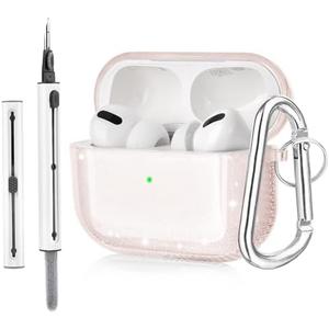 KOREDA Compatible with AirPods Pro 2nd/1st Generation Case Cover with Cleaner Kit, Clear Soft TPU Bling Transparent Shockproof Protective Case with Keychain for Airpods Pro 2nd/1st Gen