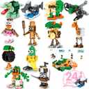 Valentines Day Gifts for Kids, 24 Pack Building Blocks with Valentines Day Cards Class Valentines Gifts for Class Classroom School Boys Girls Party Favors Exchange (Blue)