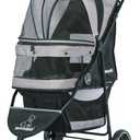 ROODO Escort 3 Wheel Dog Cat Pet Stroller for Small/Medium Dogs Cats Best Lightweight Foldable Portable Compact Jogger All Terrain Travel Pet Gear System Puppy Doggie Bunny Kitty Stroller(Grey)