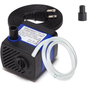 AQUANEAT Small Fountain Pump, 50 GPH Mini Submersible Water Pump with 3.3 ft Tubing, for Aquarium Fish Tank, Pet Water Fountain, Hydroponics, Pond Waterfall Filter Pump