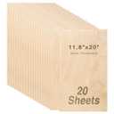 Baltic Birch Plywood 1/8x11.8x20 Inch 3 mm Thickness Wood for Laser Cutting and DIY Crafts Rectangle Wood Sheet - 20 Pack