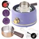 Sealing Wax Warmer Electric with a 80ml Large Spoon, a Non-Slip Melt Scoop Electrical Wax Seal Melting Furnace Warmer Kit Great Tool for Melting Waxs Seals Sticks Beads (Purple)