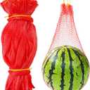 50 PCS Watermelon Nets,20 Inches Melon Hammock Red Onion Mesh Bags,Reusable Cantaloupes Hanging Mesh Bag with Drawstring for Trellis Vertical Garden Growing