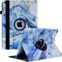 Rotating Case for iPad 9.7 Inch 2018 2017 / iPad Air 2 Case - 360 Degree Rotating Stand Protective Cover with Auto Sleep Wake for iPad 9.7 inch (6th Gen, 5th Gen) (Blue Quicksand)