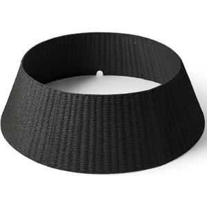 42in Extra Large Christmas Tree Collar - Wicker Woven Tree Collars for Artificial Trees - Handmade Rattan Rustic Farmhouse Basket for Tree Base Cover with Cord Cut-Out for 9ft 10ft 12ft Tree (Black)
