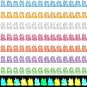 50 Pcs Mini Resin Luminous Frogs Glow in The Dark Tiny Frogs Animals Miniature Figurines Portrait Landscape Aquarium DIY Birthday Party Ornament Accessories Charms Party Favors (Colorful)
