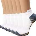 Copper Compression Socks Women and Men 6 Pairs - Circulation Arch Support Plantar Fasciitis Running Ankle Socks