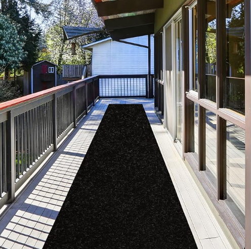 ZGR Runner Rug 2 ft x 6 ft Carpet Runners, Indoor/Outdoor Hallway Kitchen Entryway Bedroom Area Rugs with Natural Non-Slip Rubber Backing, Garage mat, Black, Custom