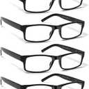 BIENCOOL 6 Pack Reading Glasses Traditional Frames for Men and Women Readers with Spring Loaded Hinges
 +2.0