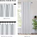 RYB HOME 100% Blackout Short Curtains for Small Window | Thermal Insulated, Noise Reducing, Back Tab, Curtains for Kitchen Cafe RV Camper Cabinet Garage, W34 x L36, White, 2 Panels
