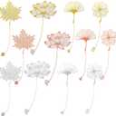 12 Pieces Metal Bookmarks with Chain for Women Metal Leaf Bookmark for Book Lovers Writers Readers Children Teens Adults Gold Silver and Rose Gold(Chain Style)