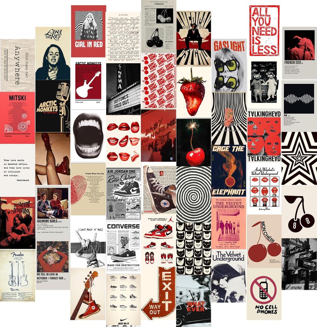 KBKBART 50Pcs Downtown Girl Posters, Downtown Girl Room Decor, Y2k Wall Art Prints for Bedroom, Coquette Wall Collage Kit for Room Aesthetic, 4"x6" Vintage Photo Collage Kit Pictures for Dorm Decor