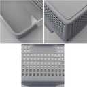 3-Pack Plastic Storage Baskets, Gray Large Storage Bin