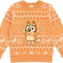 Bluey Christmas Matching Family Sweater Toddler to Adult Sizes (2T - 2XL) (10-12, Bingo, Orange)