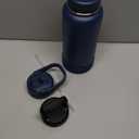 RUBYFLASK 32oz Insulated Water Bottle with Straw, Stainless Steel Metal Vacuum Water Flask, Large Thermal Water bottle with Leakproof 3 Lids for Travel, Camping, Gym Sports Navy