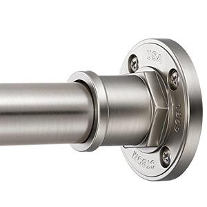 Amazon.com: BRIOFOX Industrial Shower Curtain Rod - 2-in-1 Design Tension Curtain Rod - Rustproof Non-Slip 27 to 43 Inch 304 Stainless Steel, Brushed Nickel Window Curtain Rod : Home & Kitchen