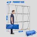 7.4 X 7.4FT Portable Pop Up Display Stand, Aluminum Folding Banner Stand, Fabric Tension Backdrop Booth Frame for Trade Shows, Weddings, Retail & Outdoor Events (Including A Carry Bag)