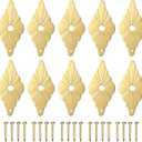uxcell 10pcs Cabinet Knob Backplate, 2.36 Inch Diamond Shape Brass Backplate Washers Classical Furniture Decoration Gasket for Cabinet Drawer Cupboard Doors Hardware