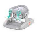 Bright Starts Learn-to-Sit Baby Floor Seat, 2-Positions Grow with Infant, Portable Baby Chair, Includes Sensory Toys, Unisex, 4-12 Months, Gray