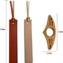 Book Marks Set - Wooden Page Holder for One-Handed Reading & Leather Bookmark, Gifts for Book Lovers (4 Pcs: 2 Wood + 2 Leather)