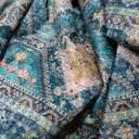 5x7 Rugs Moroccan Trellis Area Rugs Thickened Machine Washable Carpet with Non-Slip Backing for Living Room Bedroom and Home Office Teal/Yellow/Gray (5' x 7' (Rectangular))