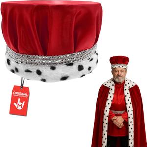Nicky Bigs Novelties Morph Adult Royal King Queen Crown Pageant Prom Formal Crowns Halloween Costume Medium (Red)