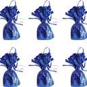 Beistle Metallic Wrapped Balloon Weights, Set of 6, Blue Party Decorations with Loop for Balloons, Centerpieces and Table Dcor for Birthdays Events and Celebrations, 6 oz