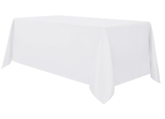 sancua 1 Pack White Tablecloth 90 x 156 Inch - Rectangle Table Cloth for 8 Feet Tables Stain and Wrinkle Resistant Washable Polyester Table Cover for Dining Wedding Banquet Party Buffet Restaurant