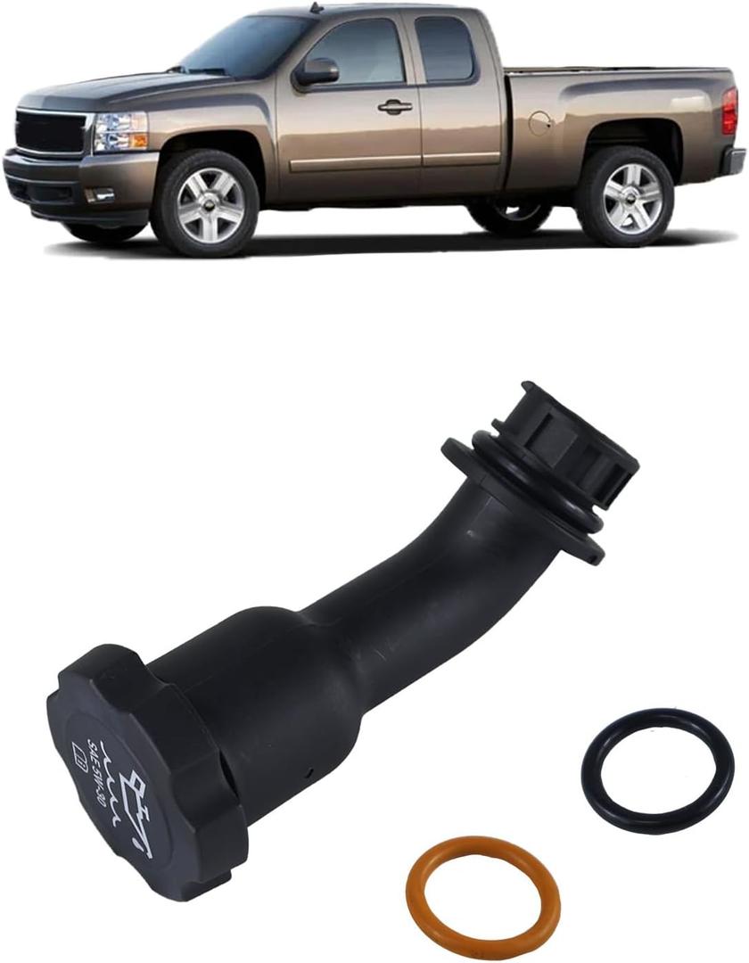 Engine Oil Filler Tube w/Gasket and Oil Filler Cap Compatible with Cadillac Escalade 2007-2008, Chevy Silverado, Suburban, Tahoe, GMC Yukon, Sierra 2005-2008, Replace# 917-420, FC208
