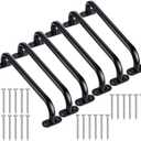 Zonon 6 Pcs Safety Playground Handles Swing Set Metal Monkey Bars Indoor Outdoor Swing Set Accessories Grab Playset Handles Grips Climbing Frame for Play House Jungle (17 Inch,Black)