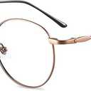 Firmoo Round Blue Light Blocking Glasses for Computer Use, Classic Round Eyeglasses Frames for Women/Men, 2.00x