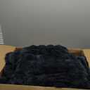 Lotus Karen King Size Faux Fur Blanket - Dark Gray, Big Bubble Rabbit Fluff, 108x90 Inches