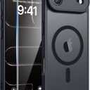 for iPhone Air Case 2025: Magnetic Translucent Matte [Full Covered Camera Protection] [Screen Protector] Military Grade Shockproof Slim Cover Drop Proof Protective Phone Cases - Black