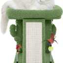 TWDEPART Cactus Cat Tree Tower with Cat Scratching Post for Indoor Cats,Activity Centre Climbing Tree Cat Furniture with Playful Toy Balls,Green