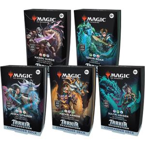 Magic: The Gathering Tarkir: Dragonstorm Commander Deck Bundle - Includes All 5 Decks (Abzan Armor, Jeskai Striker, Sultai Arisen, Mardu Surge, Temur Roar)