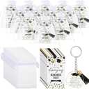 Inbagi 50 Set Graduation Gifts Keychain Class of 2025 Graduation Tassel Keychain Inspirational Cards for Party Favors University College Middle High School Graduate Souvenir Masters Nurse (Black)