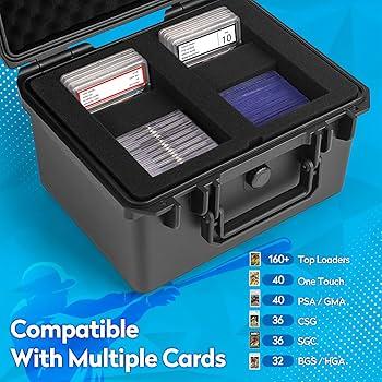Eligara Graded Card Storage Box, PSA Slab Case Holder Compatible with 40 Graded Cards, Top Loader Storage Hard Cases, Waterproof Trading Card Storage Boxes for Top Loaders, Sports Card, One Touch