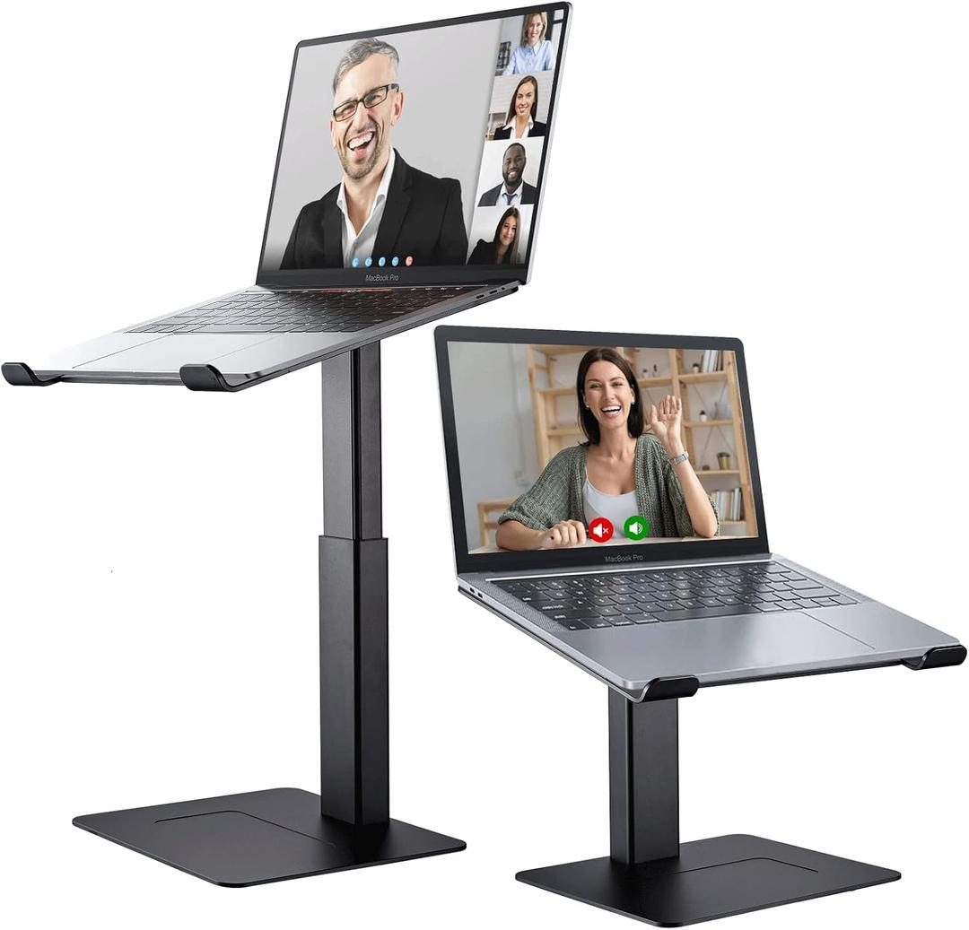 Laptop Stand for Desk, Ergonomic Sitting and Standing Laptop Riser for Notebook MacBook 11-17 InchesDJ Laptop Stand Adjustable Height from 7-15 Inches Aluminum(Black)