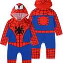Marvel Spider-Man Boys Cosplay Hooded Coverall for Toddler, Size 3T