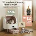 Gimars Open Top Design Self Cleaning Litter Box, Automatic Cat Litter Box for Multiple Cats & Senior Cats, App Control with Safety Sensors, Low Odor, Includes Trash Bags & Litter Mat